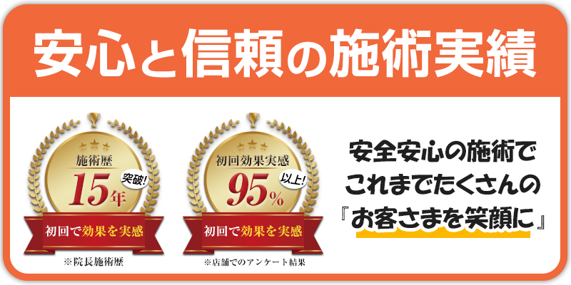 安心と信頼の施術実績